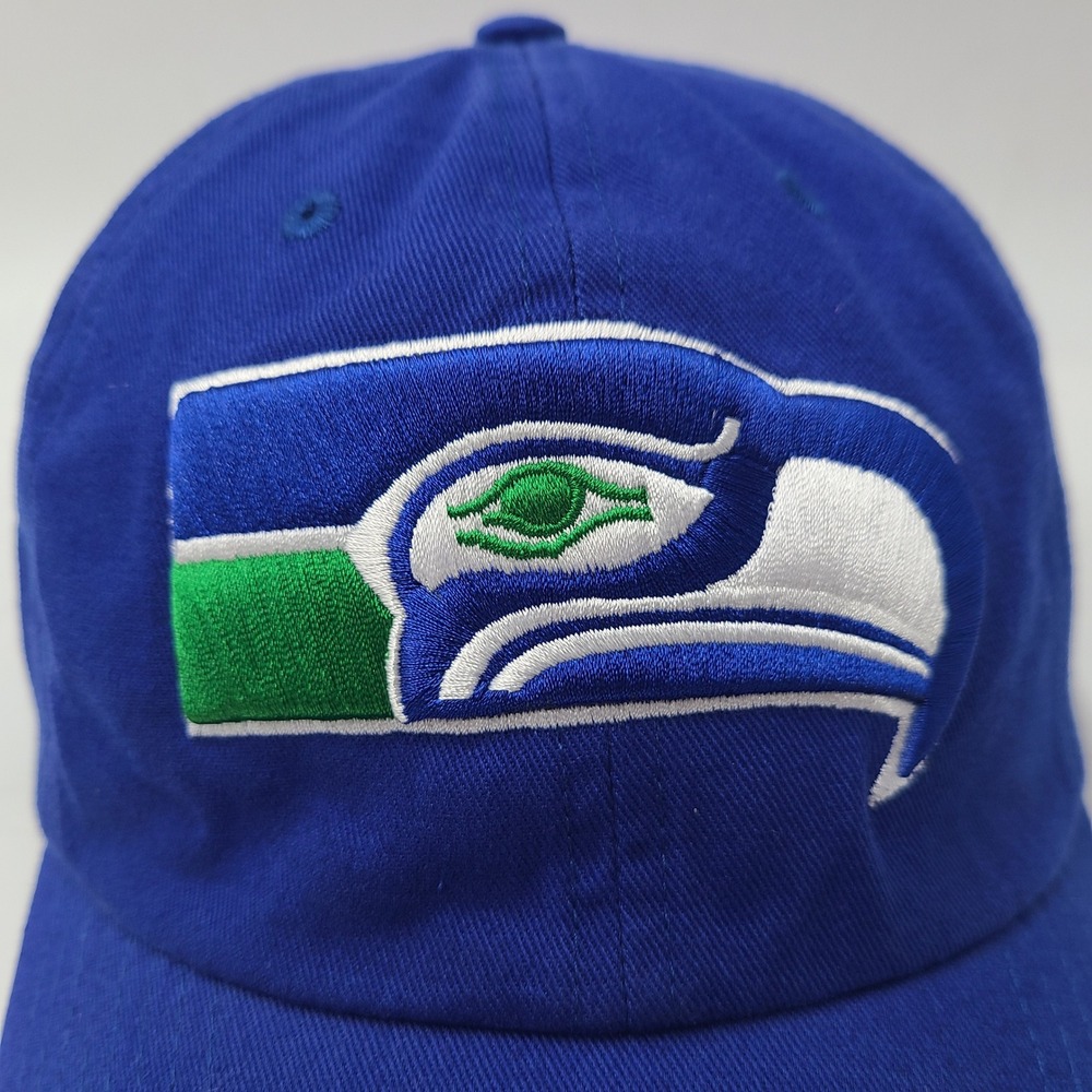 Seattle Seahawks Hat Strapback NFL Team Apparel Blue NFL Vintage Retro Logo Men - Picture 4 of 13